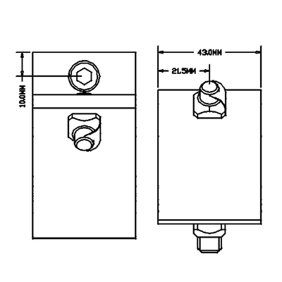 40-550-0 MODULAR SOLUTIONS ANGLE BRACKET 45MM WIDE 45 DEGREES HARDWARE NOT INCLUDED